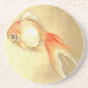 Tranquil Japansk Goldfish Underlägg Sandsten