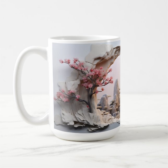 Tranquil Japanska Garden - Serene 3D Mugg (Vänster)