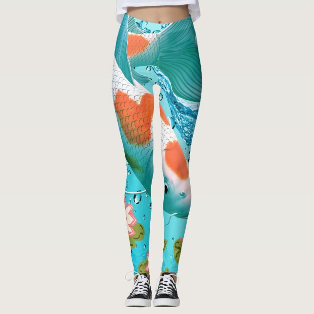 Tranquil Koi Pond Leggings (Framsida)
