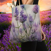 Tranquil Lavender Fält Tote Bag