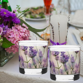 Tranquil Lavender Fält Whiskey Glasses