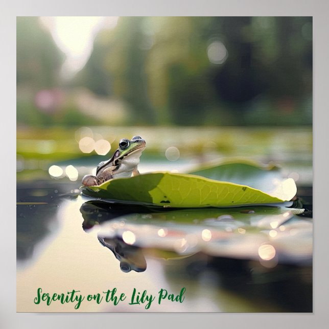 Tranquil Lily Pad: Frog in God-Light Poster (Framsidan)