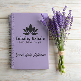 Tranquil Lotus: Inhale, Exhale Inspiration Anpassn Anteckningsbok