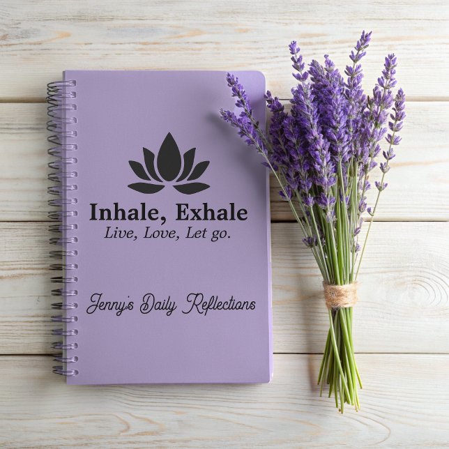 Tranquil Lotus: Inhale, Exhale Inspiration Anpassn Anteckningsbok (Skapare uppladdad)