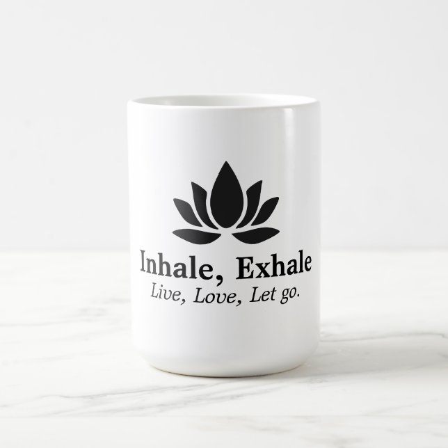 Tranquil Lotus: Inhale, Exhale Inspiration Kaffemugg (Center)