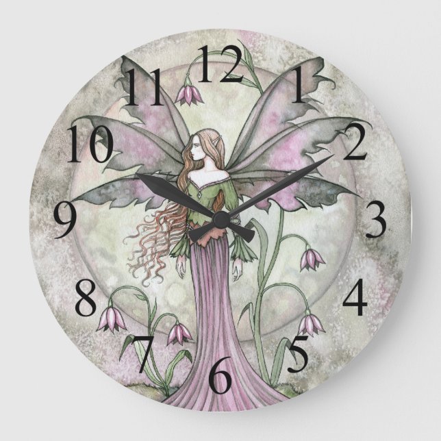 Tranquil Måne Fairy Fantasy Wall Clock Stor Klocka (Framsida)