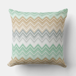 Tranquil Mint Chevron Zigzag Mönster Kudde