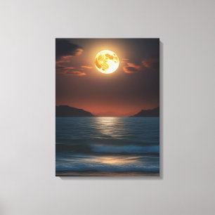 Tranquil Moonlight Ocean Canvastryck
