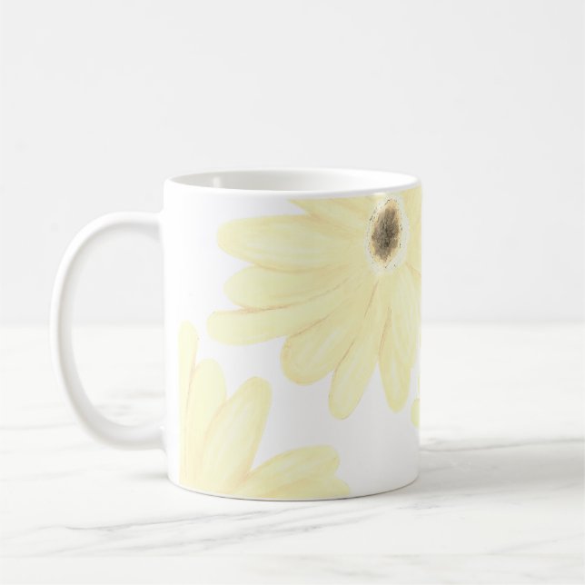 Tranquil Morning Yellow Flowers  Kaffemugg (Vänster)
