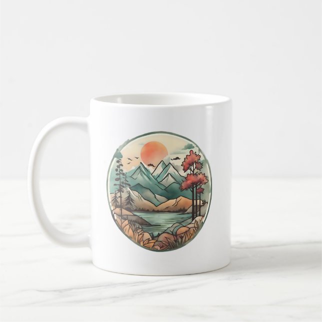 Tranquil Mountain Sjö Kaffemugg (Vänster)