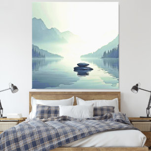 Tranquil Mountain Sjö Serenity Canvastryck