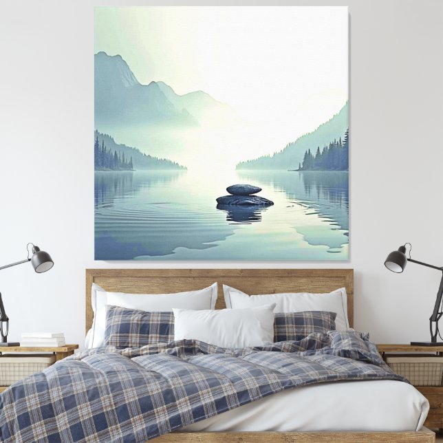 Tranquil Mountain Sjö Serenity Canvastryck (Insitu (sovrum))
