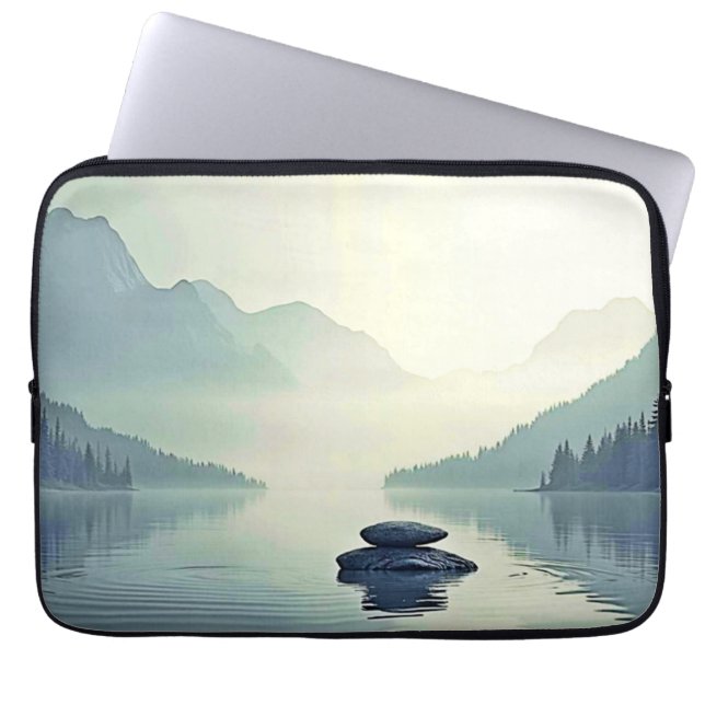 Tranquil Mountain Sjö Serenity Laptop Fodral (Framsidan)