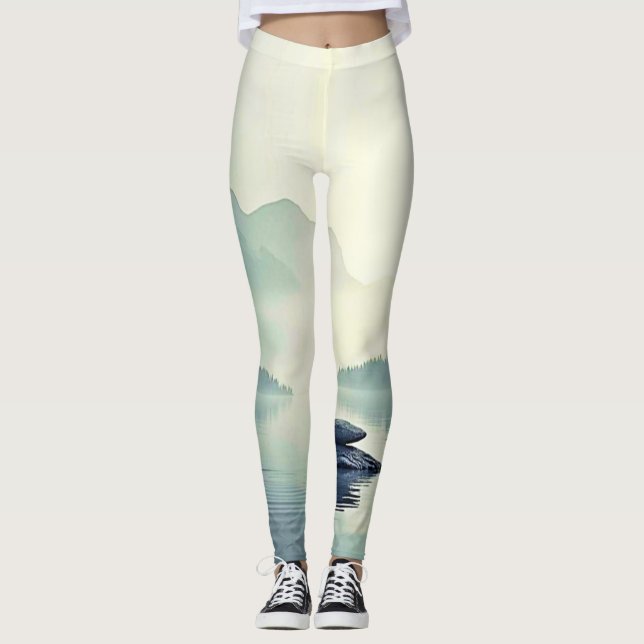 Tranquil Mountain Sjö Serenity Leggings (Framsida)