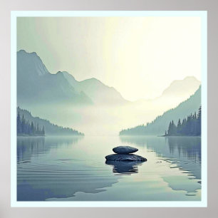 Tranquil Mountain Sjö Serenity Poster