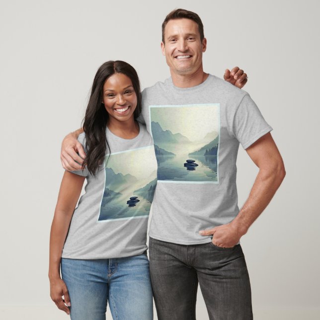 Tranquil Mountain Sjö Serenity T Shirt (Unisex)