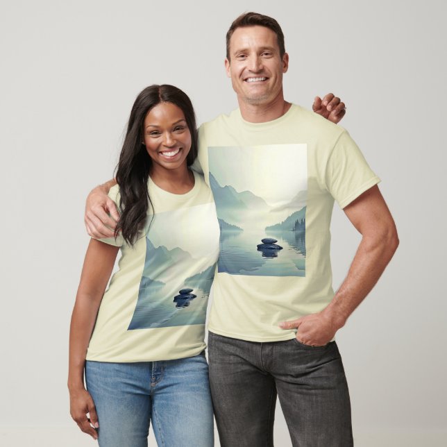Tranquil Mountain Sjö Serenity T Shirt (Unisex)