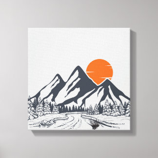 Tranquil Mountain Sunset Canvastryck