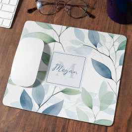 Tranquil Oasis Watercolor Löv Monogram & Namn Musmatta