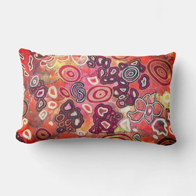 Tranquil Oval Corals Original Abstrakt Artwork Lumbarkudde (Framsida)
