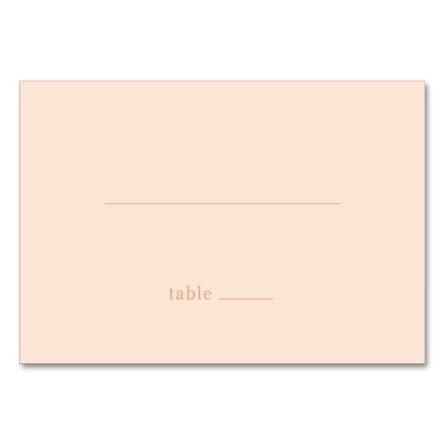 Tranquil Peach Minimalist Table Sign Bordsnummer (Framsidan)