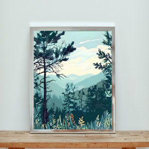 Tranquil Peaks: Ett serenbergslandskap Fototryck