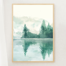 Tranquil Print 2 av 3 Poster i Mountain Sjö Tranqu