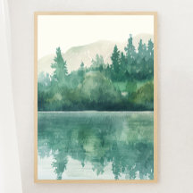 Tranquil Print 3 av 3 Poster i Mountain Sjö Tranqu
