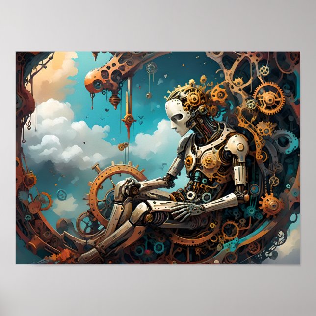 Tranquil Reflection, Surreal Human Figur Poster (Framsidan)