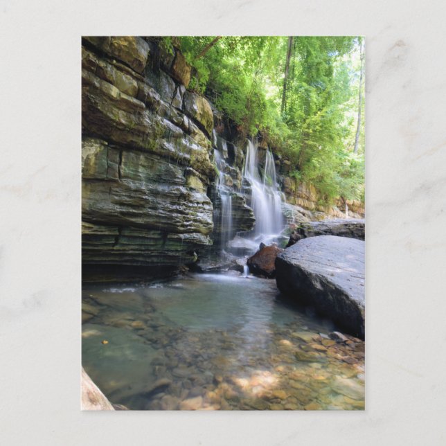 Tranquil Relaxing Summer Waterfall - Tennessee Vykort (Framsida)