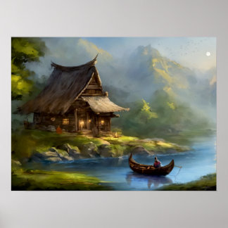 Tranquil Retreat: Lakeside Haven Poster