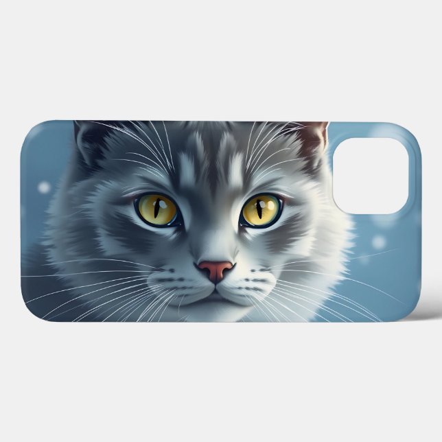 Tranquil Russian Blue Porträtt med Soft Blues (Baksida (horisontell))