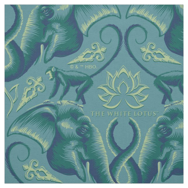 Tranquil Safari Tapestry Mönster - Vitlotus Tyg (Provkarta)