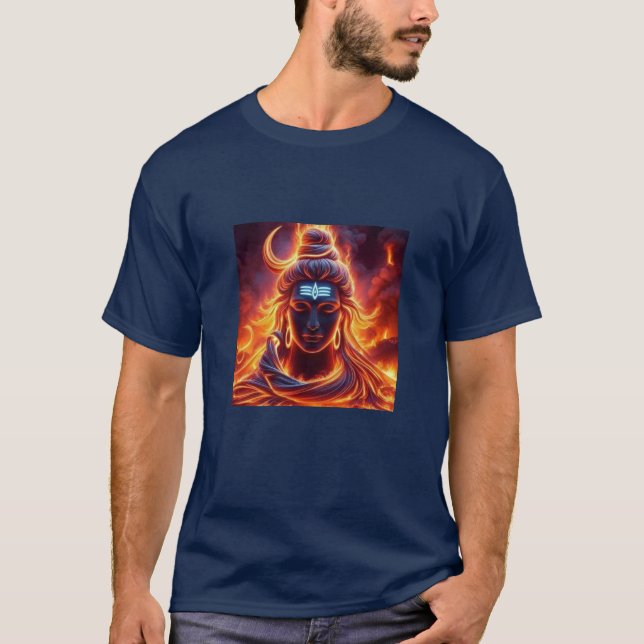 Tranquil Shiva Art T-Shirt (Framsida)