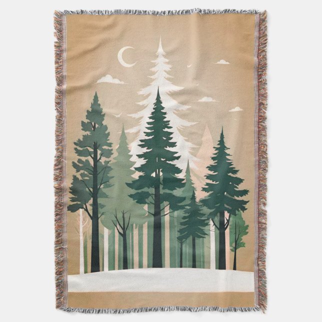 Tranquil Silhouette Forest Filt (Framsidan Vertikal)