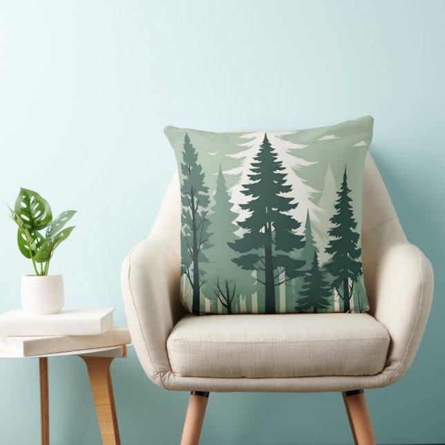 Tranquil Silhouette Forest Kudde (Stol)