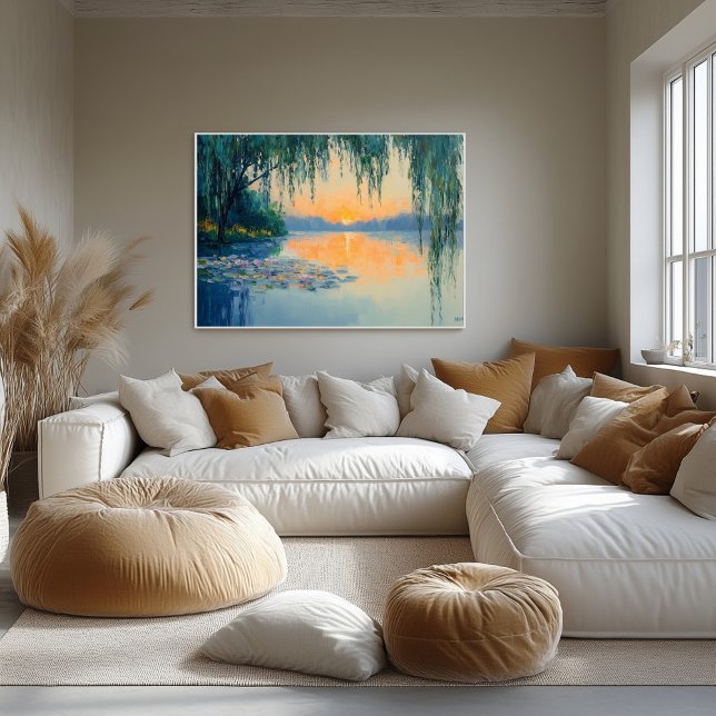 Tranquil Sjö Sunset Impressionist Wall Art Poster (Skapare uppladdad)