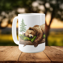 Tranquil Sleeping Bear Rustic Woodland