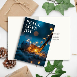 Tranquil Snowy Night Golf-jul Helgkort