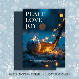 Tranquil Snowy Night Golf-jul Julkort