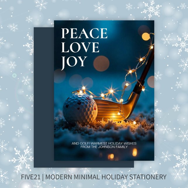 Tranquil Snowy Night Golf-jul Julkort (Skapare uppladdad)