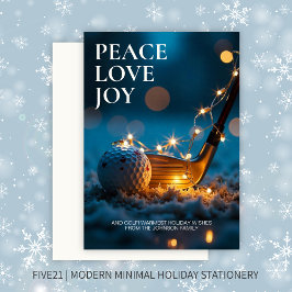 Tranquil Snowy Night Golf-jul Julkort