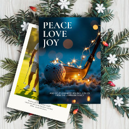 Tranquil Snowy Night Golf-julfoto Julkort