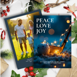 Tranquil Snowy Night Golf-julfoto Julkort