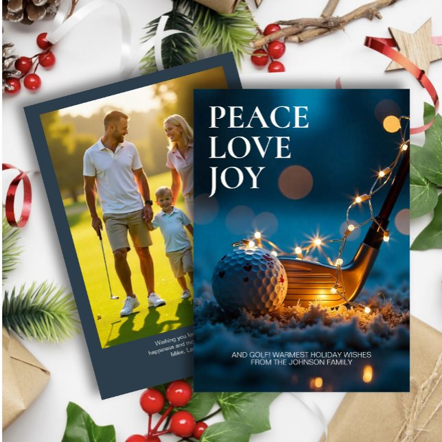 Tranquil Snowy Night Golf-julfoto Julkort (Skapare uppladdad)