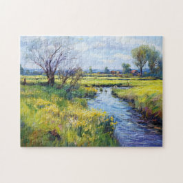 Tranquil Summer Stream i Havelland Landscape Pussel