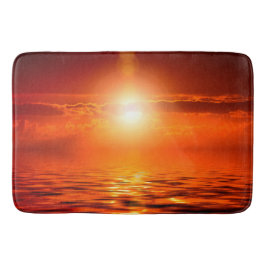 Tranquil Sunset Orange Golden Himlar over Sea Ocea Badrumsmatta