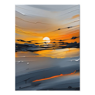 Tranquil Sunset over Serene Sjö Fototryck
