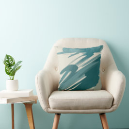 Tranquil Teal Abstrakt Kudde