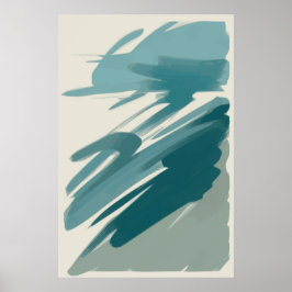 Tranquil Teal Abstrakt Poster